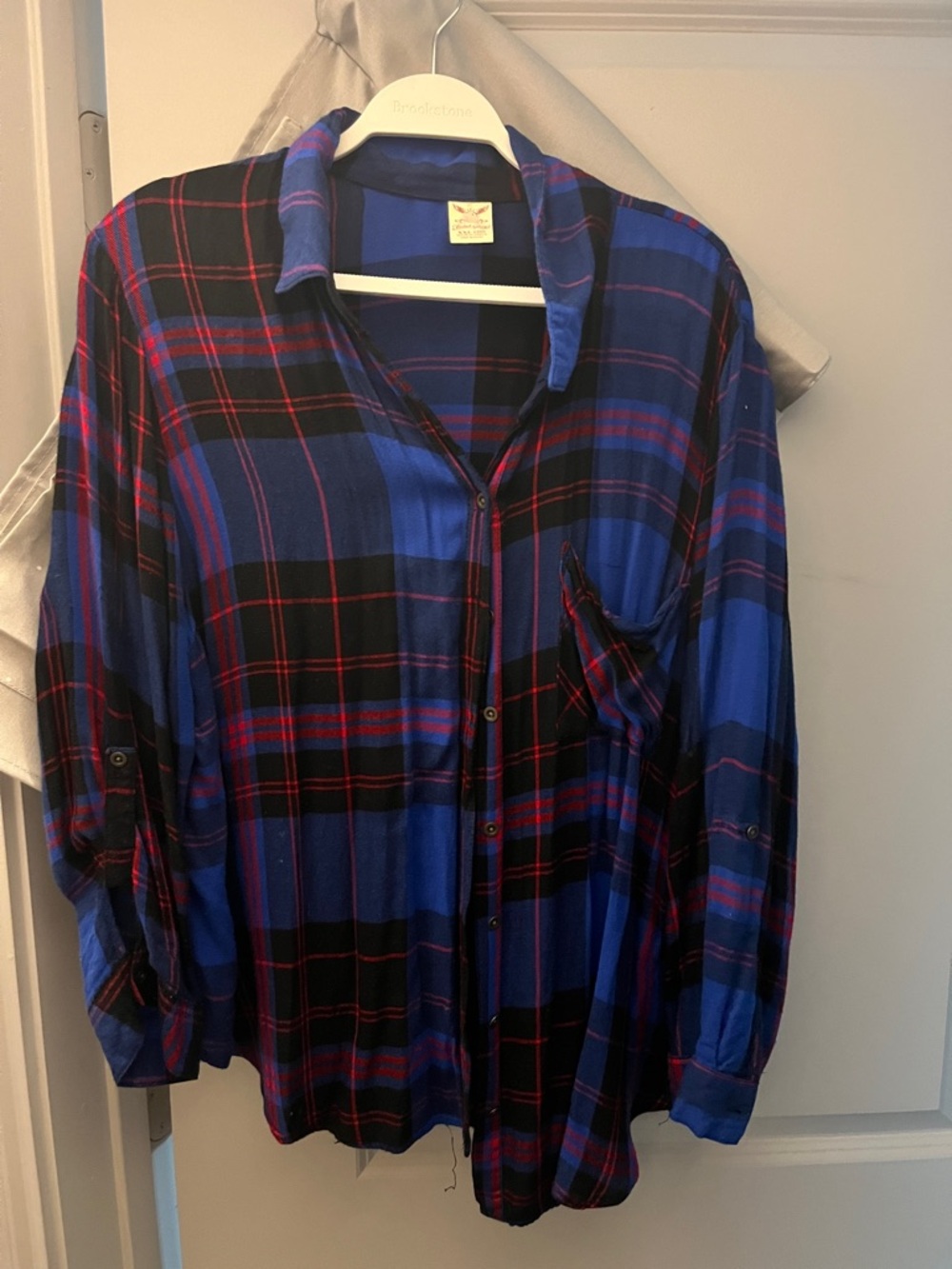 Classic Blue Plaid Button-Front Women’s Shirt